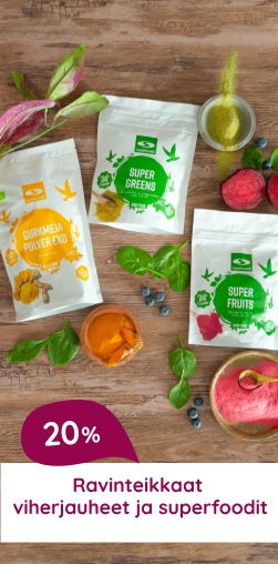 Viherjauheet ja superfoodit Healthwellilt 20 %